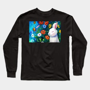 bunny flower cute Long Sleeve T-Shirt